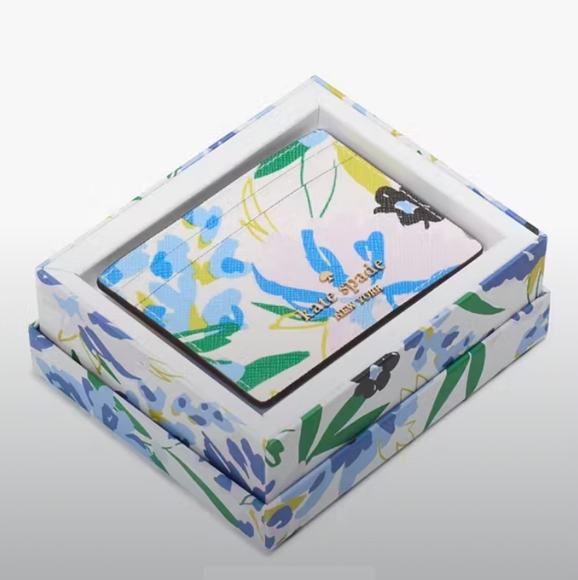 Kate Spade-Madison Festival Floral Slim Card Holder (Cream-Multi) - Picture 2 of 11